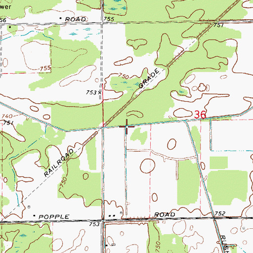 Topographic Map of Colona Drain, MI