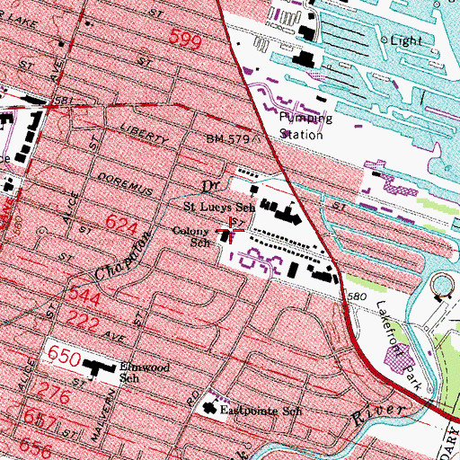 Topographic Map of Colony School, MI