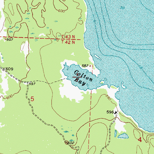 Topographic Map of Colton Bay, MI