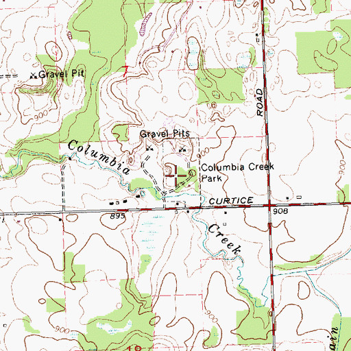 Topographic Map of Columbia Creek Park, MI