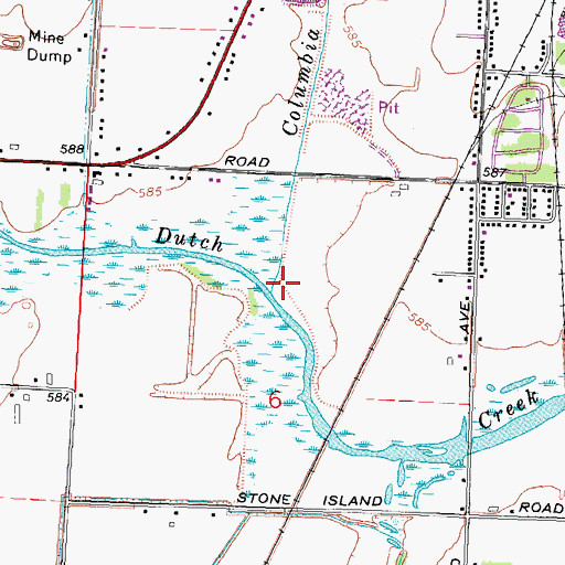 Topographic Map of Columbia Drain, MI