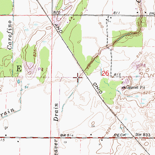 Topographic Map of Columbus Drain, MI