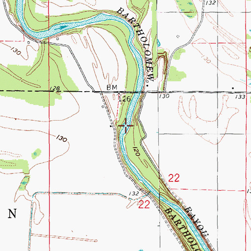 Topographic Map of Hedges Ferry (historical), AR