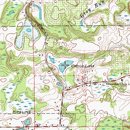 Topographic Map of Colvin Lake, MI