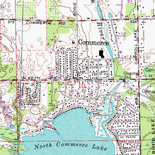 Topographic Map of Commerce, MI