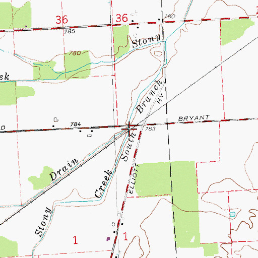 Topographic Map of Complex Drain, MI