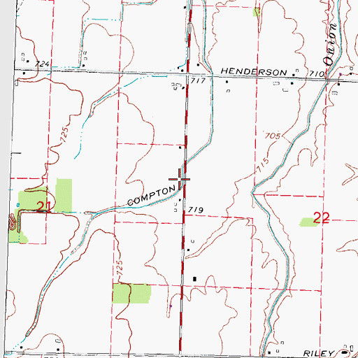 Topographic Map of Compton Drain, MI
