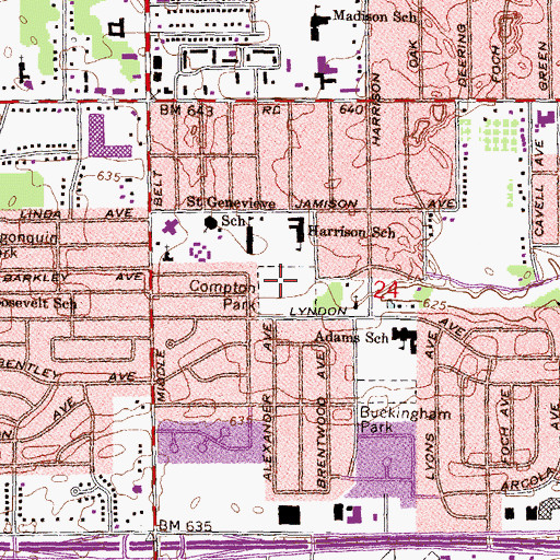 Topographic Map of Compton Park, MI