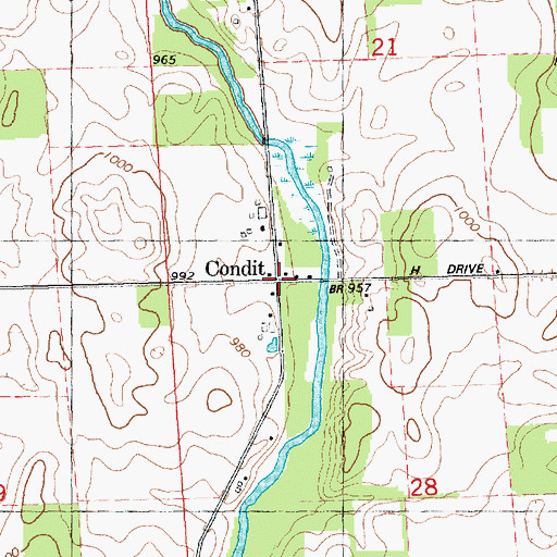 Topographic Map of Condit, MI