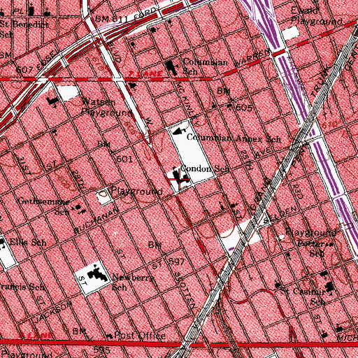 Topographic Map of Condon School, MI