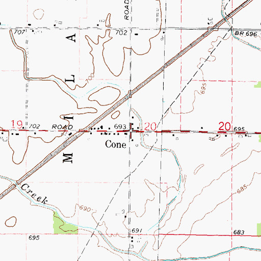 Topographic Map of Cone, MI