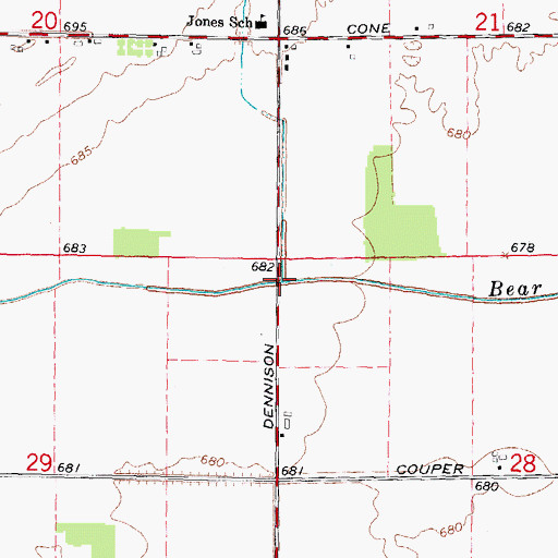 Topographic Map of Cone Drain, MI