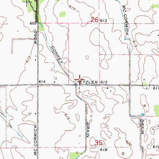 Topographic Map of Conkey Drain, MI