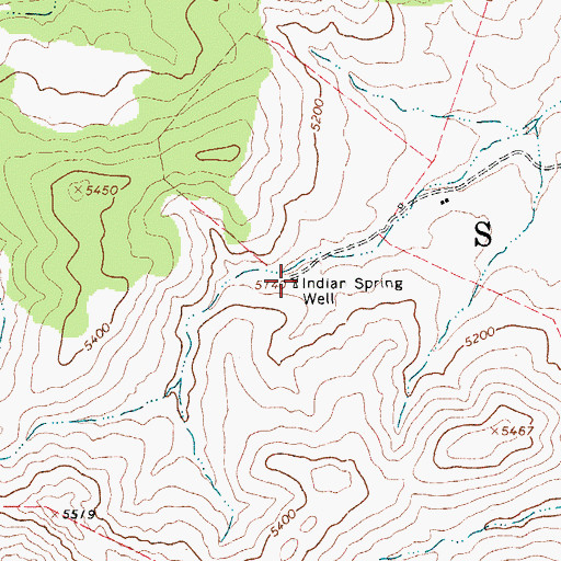 Topographic Map of Indian Spring Well, AZ