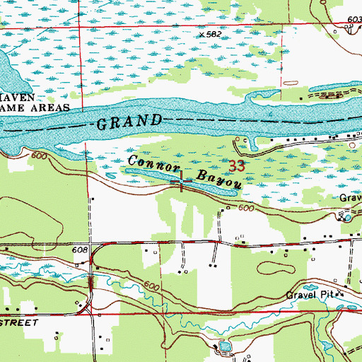 Topographic Map of Connor Bayou, MI