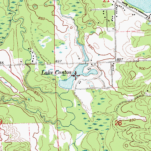 Topographic Map of Lake Contos, MI