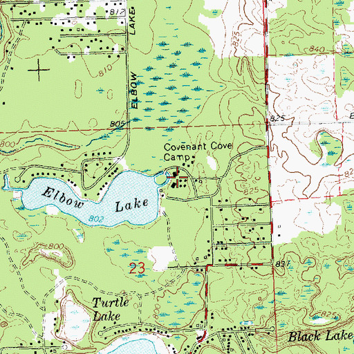 Topographic Map of Convenant Cove Camp, MI