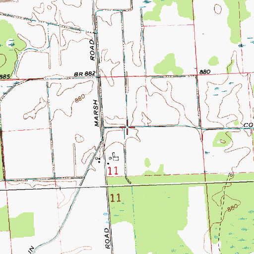 Topographic Map of Conway Cohoctah Union Drain, MI