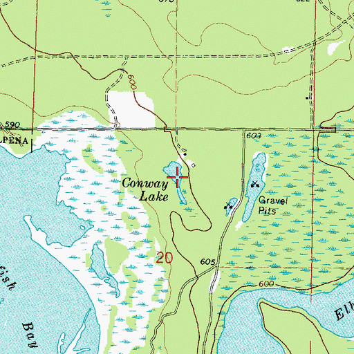 Topographic Map of Conway Lake, MI