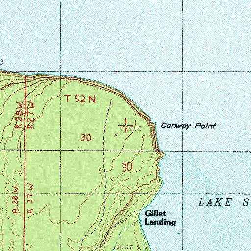 Topographic Map of Conway Point, MI