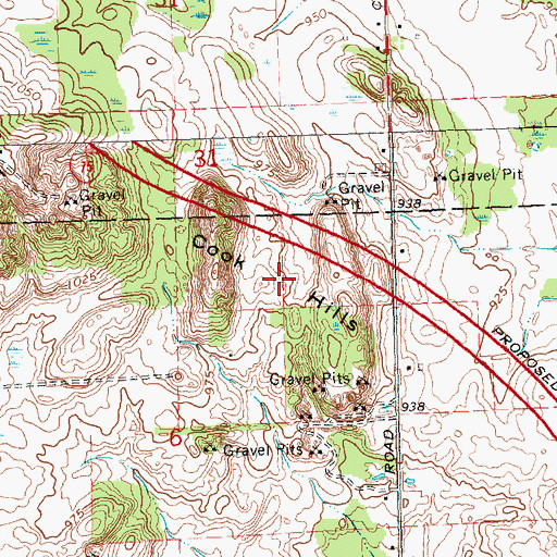 Topographic Map of Cook Hills, MI