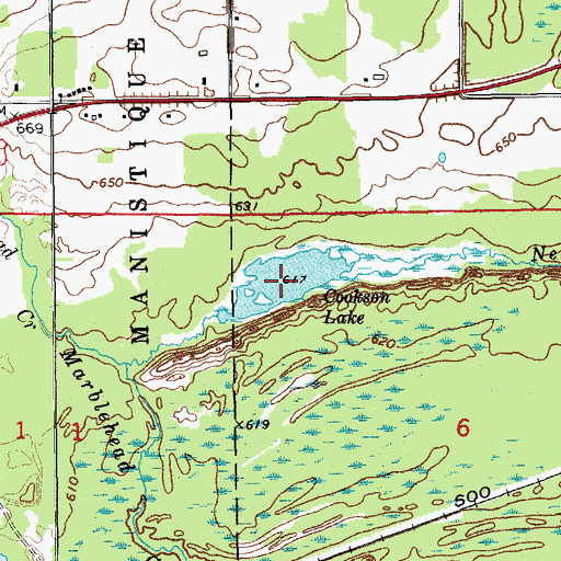Topographic Map of Cookson Lake, MI