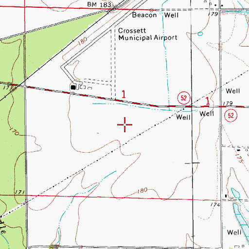 Topographic Map of Smith Prairie, AR