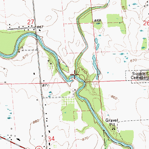 Topographic Map of Coon Creek, MI