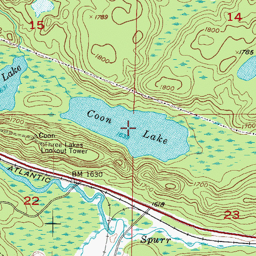 Topographic Map of Coon Lake, MI