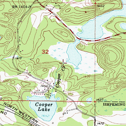 Topographic Map of Cooper Creek, MI