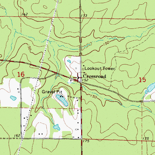 Topographic Map of Crossroads Baptist Church, AR