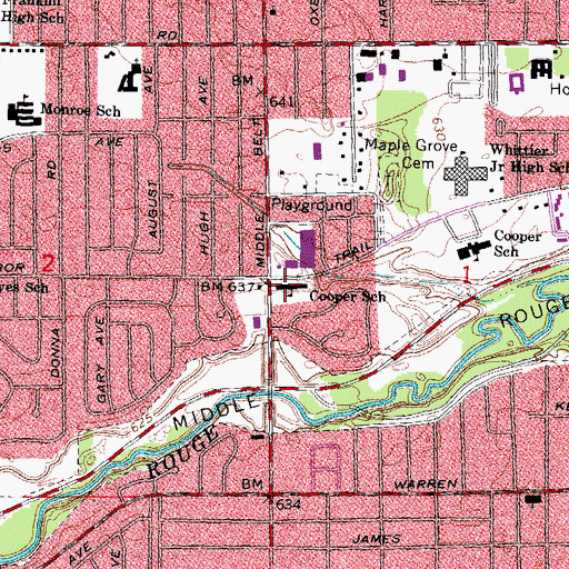 Topographic Map of Cooper School, MI