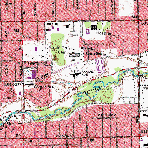 Topographic Map of Cooper School, MI