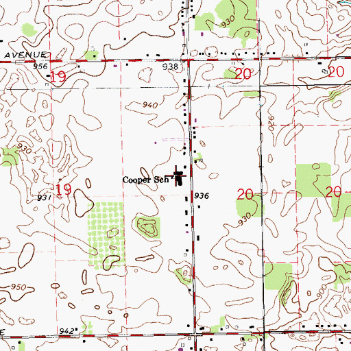 Topographic Map of Cooper School, MI