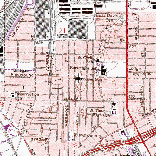 Topographic Map of Cooper School, MI