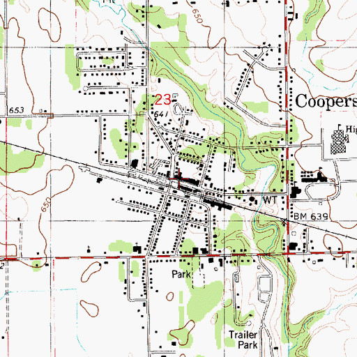 Topographic Map of Coopersville, MI