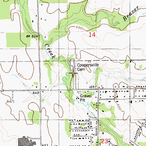Topographic Map of Coopersville Cemetery, MI