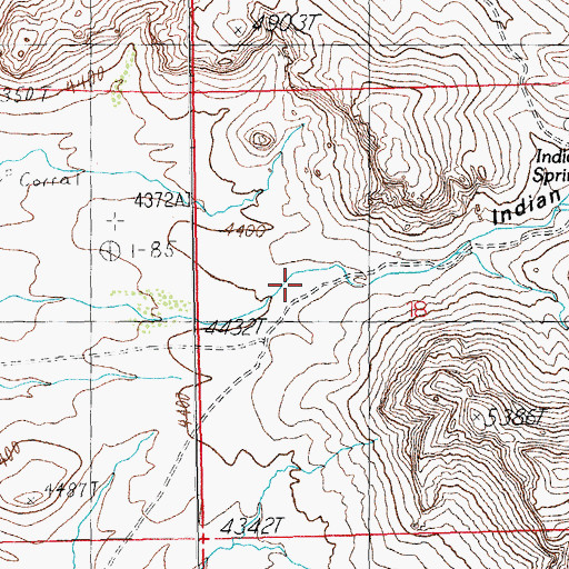 Topographic Map of Indian Springs Canyon, AZ