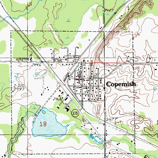 Topographic Map of Copemish, MI