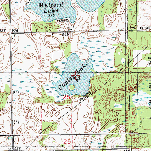 Topographic Map of Copley Lake, MI