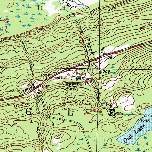 Topographic Map of Copper Falls, MI