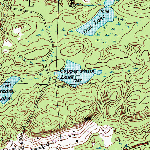 Topographic Map of Copper Falls Lake, MI