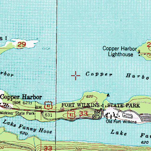Topographic Map of Copper Harbor, MI