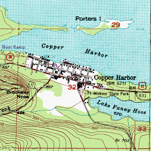Topographic Map of Copper Harbor, MI