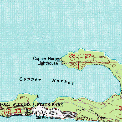 Topographic Map of Copper Harbor Lighthouse, MI