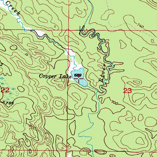 Topographic Map of Copper Lake, MI