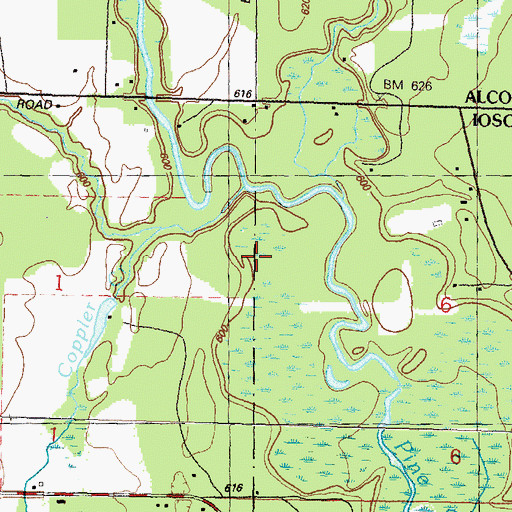 Topographic Map of Coppler Creek, MI