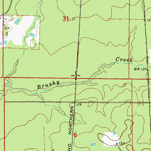 Topographic Map of Brushy (historical), AR