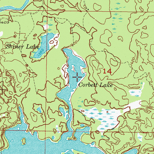 Topographic Map of Corbett Lake, MI