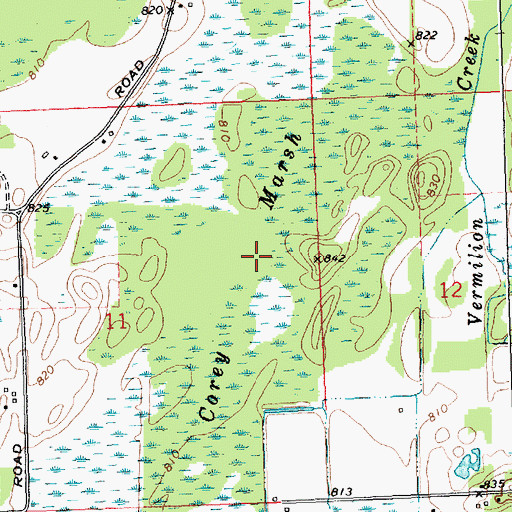Topographic Map of Corey Marsh, MI